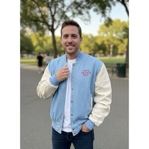 Vtg USPS Chula Vista Rec Auburn Sportswear Varsity Denim Jacket 5XL-6XL? Quilted